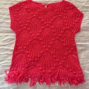 Lilly Pulitzer Short Sleeve Sweater. Pink XS
